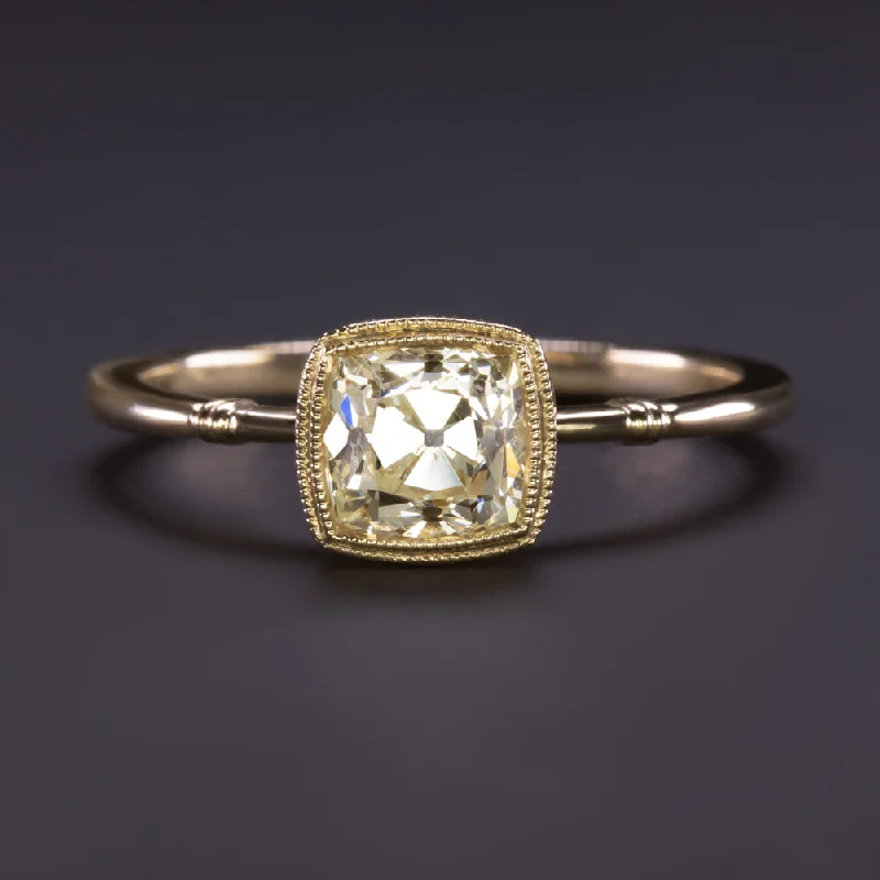 handmade engagement rings -1 CARAT OLD MINE CUT DIAMOND ENGAGEMENT RING VINTAGE STYLE SOLITAIRE 14k GOLD