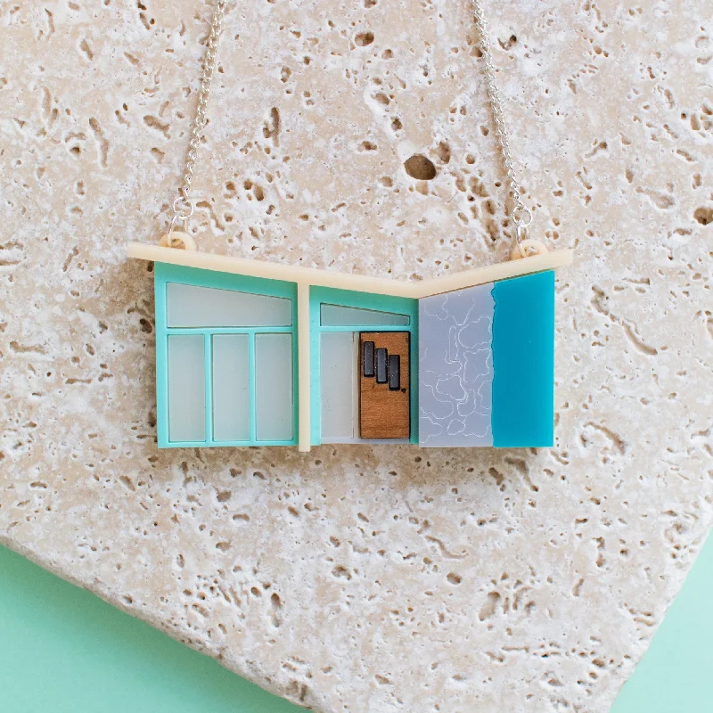 ladies rings love-Palm Springs Blue Mid Century House Necklace