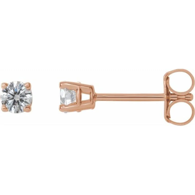 ladies earrings resale-14K Rose 1/4 CTW Natural Diamond Stud Earrings