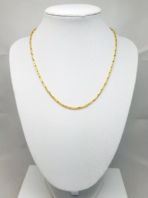 Ladies necklaces dusk glow -16" Exquisite Solid 22.9k Yellow Gold Fancy Link Chain Necklace