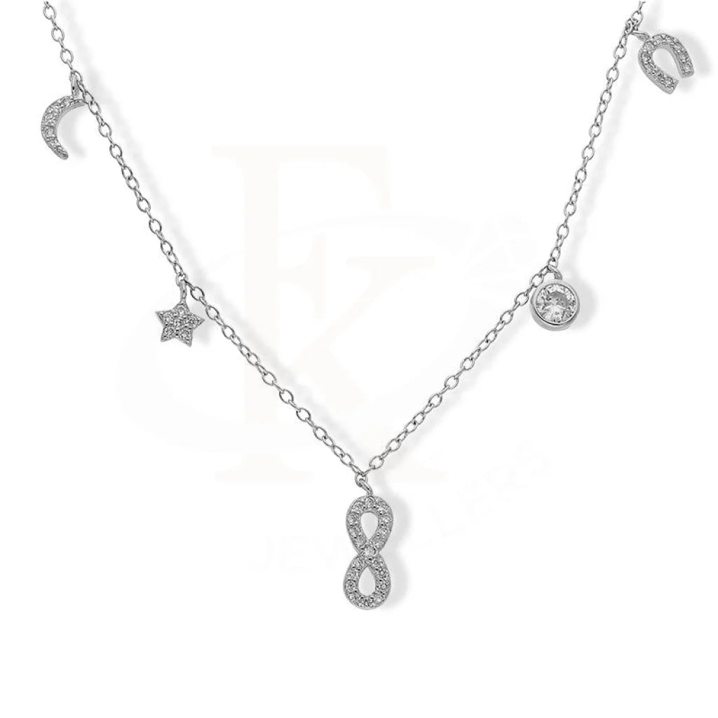 Ladies necklaces trot glow -Sterling Silver 925 Infinity Charm Necklace - FKJNKLSL2220