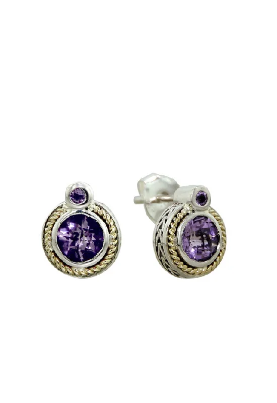 ladies earrings black-925 Calypso Amethyst Earrings, 1.32 TCW