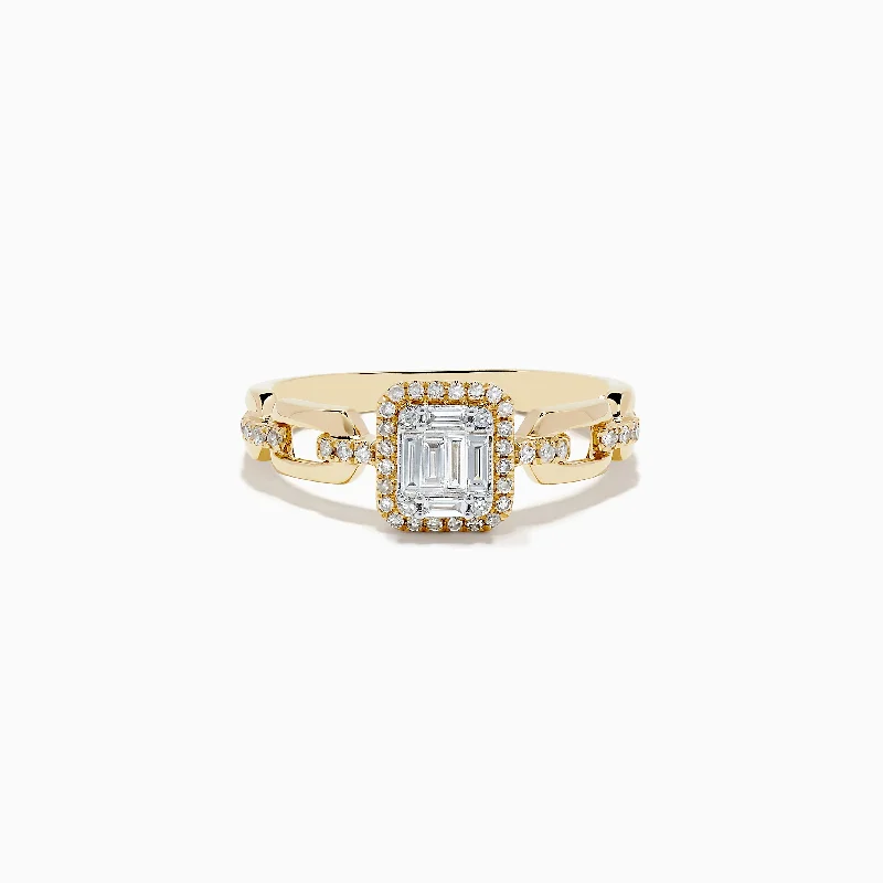 ladies rings water resistant-D'oro 14K Yellow Gold Diamond Ring