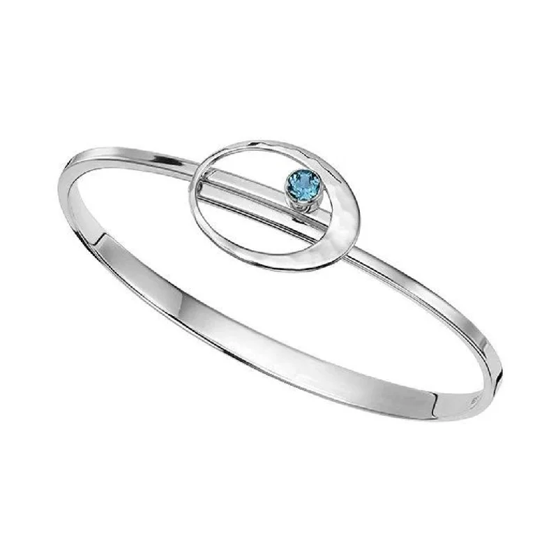 Ladies bracelets duo glow bracelet -Blue Topaz Sterling Silver Bangle Bracelet