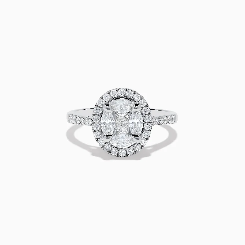 ladies rings traditional-Pave Classica 14K White Gold Diamond Ring