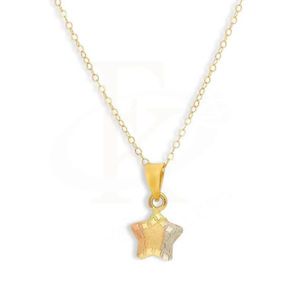 Ladies necklaces rune radiance -Gold Necklace (Chain with Tri Tone Star Pendant) 18KT - FKJNKL18K2842