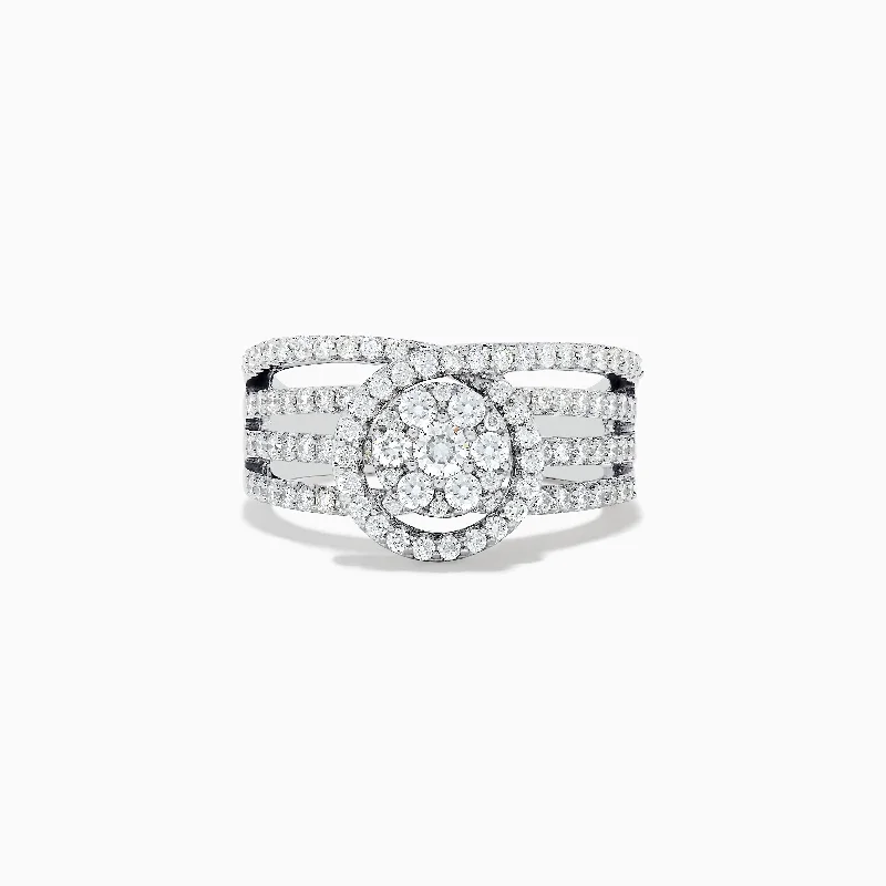 ladies rings victorian-Bouquet 14K White Gold Diamond Ring