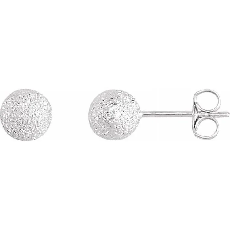 ladies earrings yellow-Sterling Silver 6 mm Stardust Ball Earrings