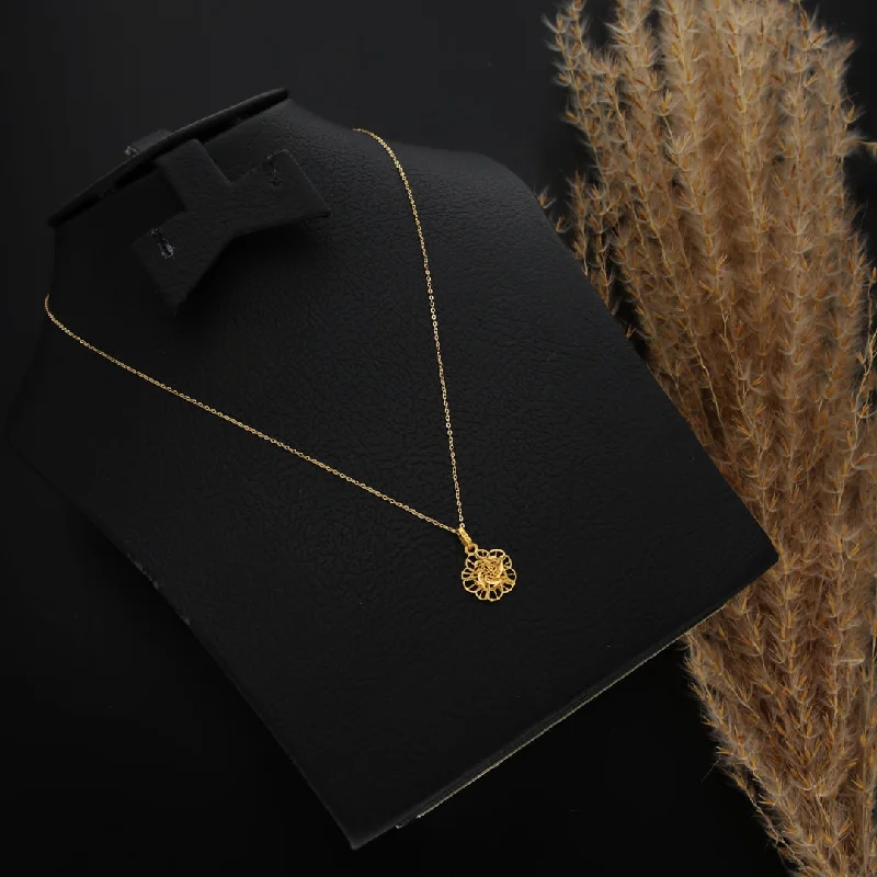 Ladies necklaces coast radiance -Gold Necklace (Chain With Hollow Flower Shaped Pendant) 21KT - FKJNKL21KM9809