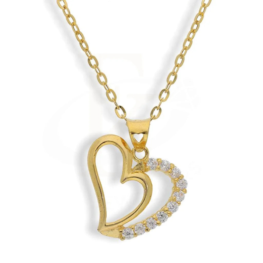 Ladies necklaces past charm -Gold Necklace (Chain with Twisted Heart Pendant) 18KT - FKJNKL1712