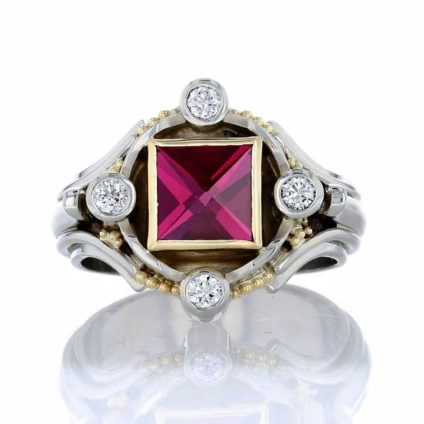 ladies rings astrology-Handmade Garnet Ring