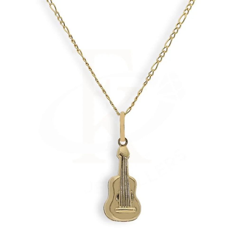 Ladies necklaces ornate shine -Gold Necklace (Chain with Guitar Shaped Pendant) 18KT - FKJNKL18K2244