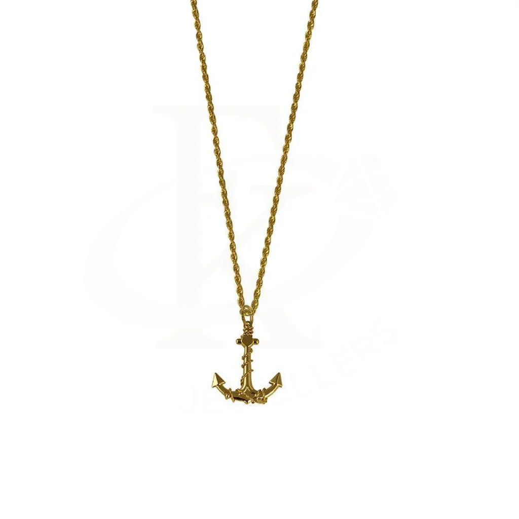 Ladies necklaces trio charm -Gold Necklace (Chain with Anchor Pendant) 18KT - FKJNKL1770