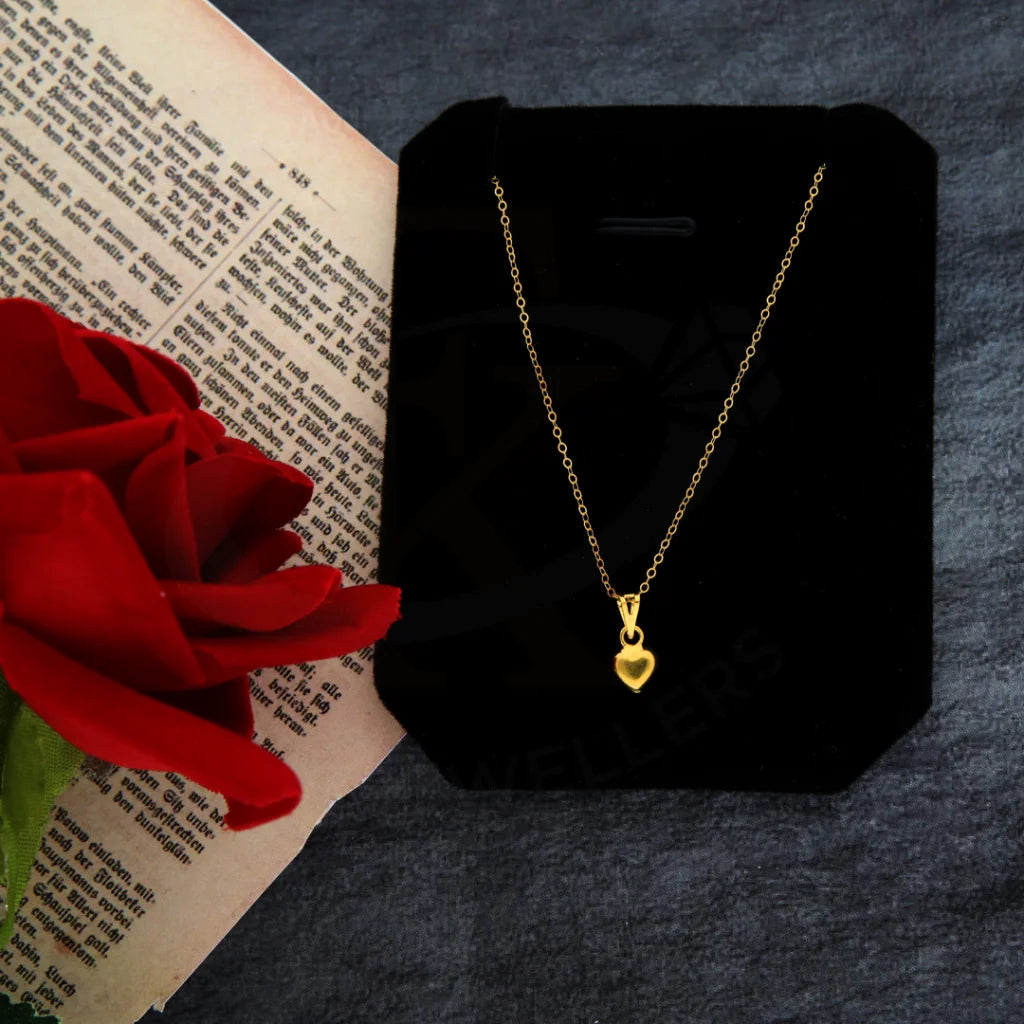 Ladies necklaces hope charm -Gold Necklace (Chain with Heart Shaped Pendant) 21KT - FKJNKL21KM8406