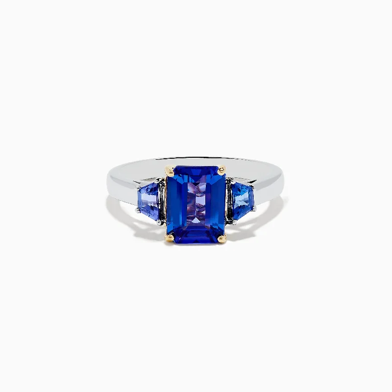 ladies rings trendy-Nahla Siri 14K Two-Tone Gold Tanzanite Ring