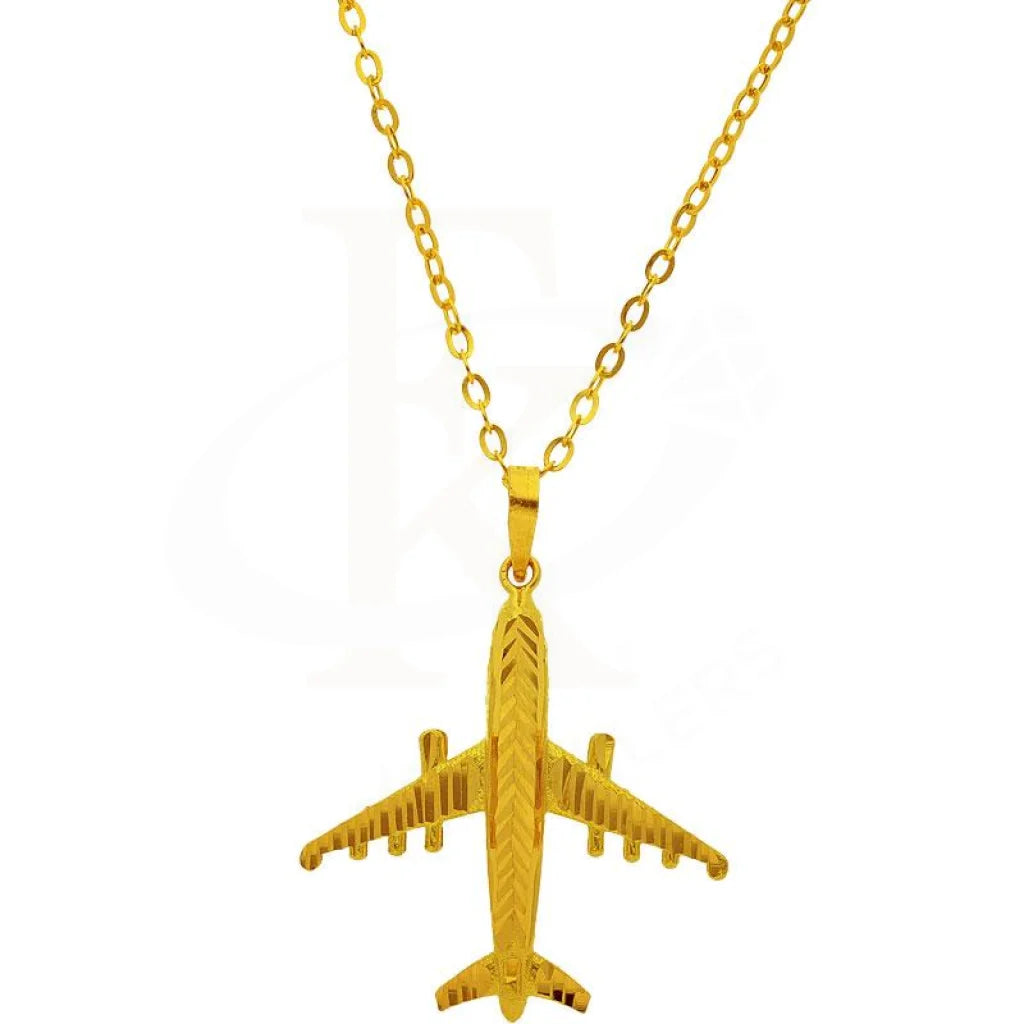 Ladies necklaces helm shine -Gold Necklace (Chain with Airplane Pendant) 18KT - FKJNKL1944