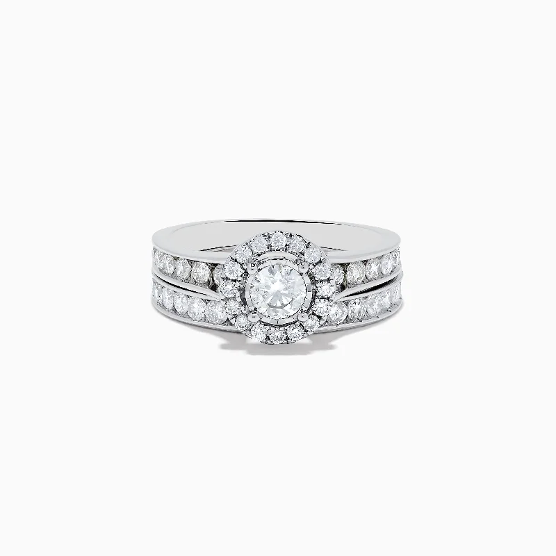 ladies rings fall-Pave Classica 14K White Gold Diamond Ring Set