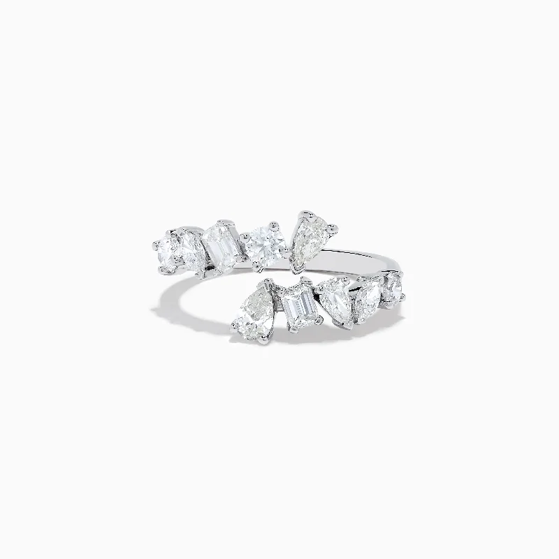 ladies rings tiffany-Classique 14K White Gold Diamond Bypass Ring 1.36 TCW