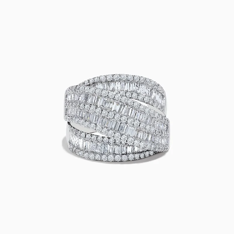 ladies rings self gift-Classique 14K White Gold Diamond Crossover Ring