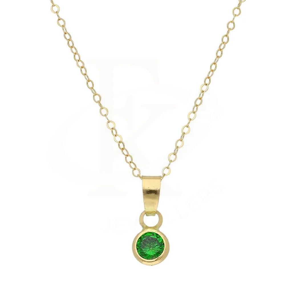 Ladies necklaces halo stone charm -Gold Necklace (Chain with Solitaire Pendant) 18KT - FKJNKL18K2851