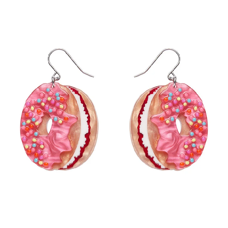 ladies earrings nickel free-Erstwilder x Katherine Sabbath - Donut Cake Drop Earrings