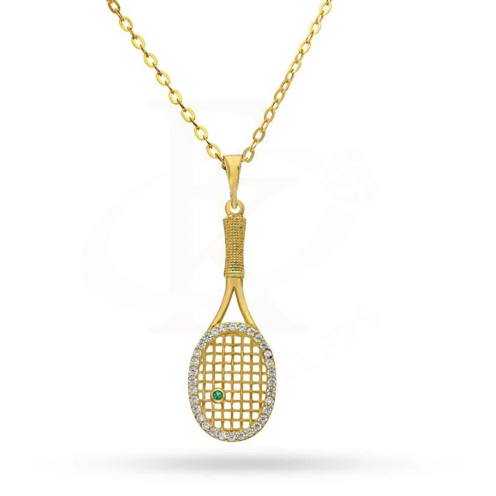 Ladies necklaces dusk radiance -Gold Badminton Necklace (Chain with Pendant) 18KT - FKJNKL1503