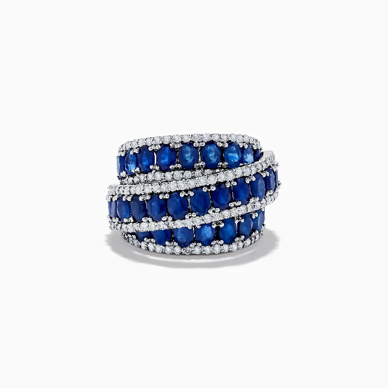 ladies rings organic-Royal Bleu 14K White Gold Sapphire and Diamond Ring