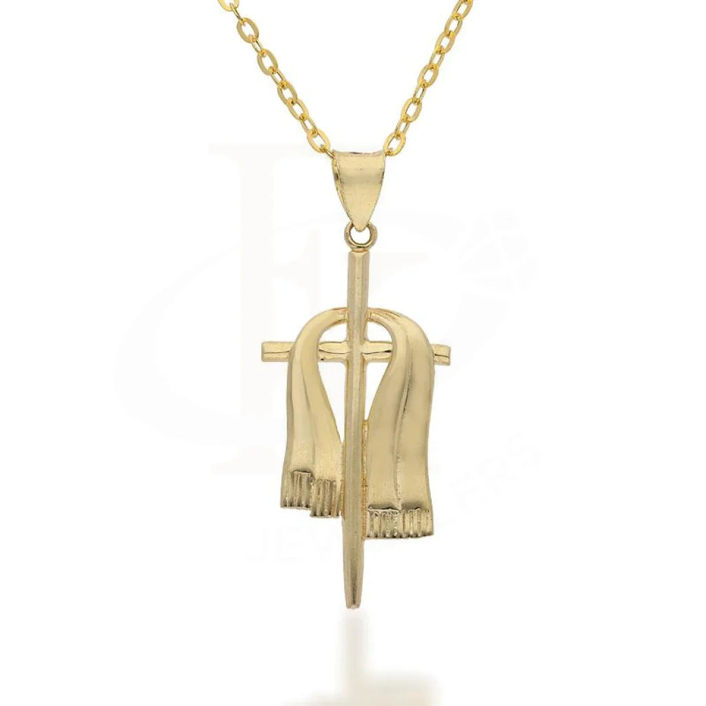 Ladies necklaces flow shine -Gold Necklace (Chain with Cross Pendant) 18KT - FKJNKL1223