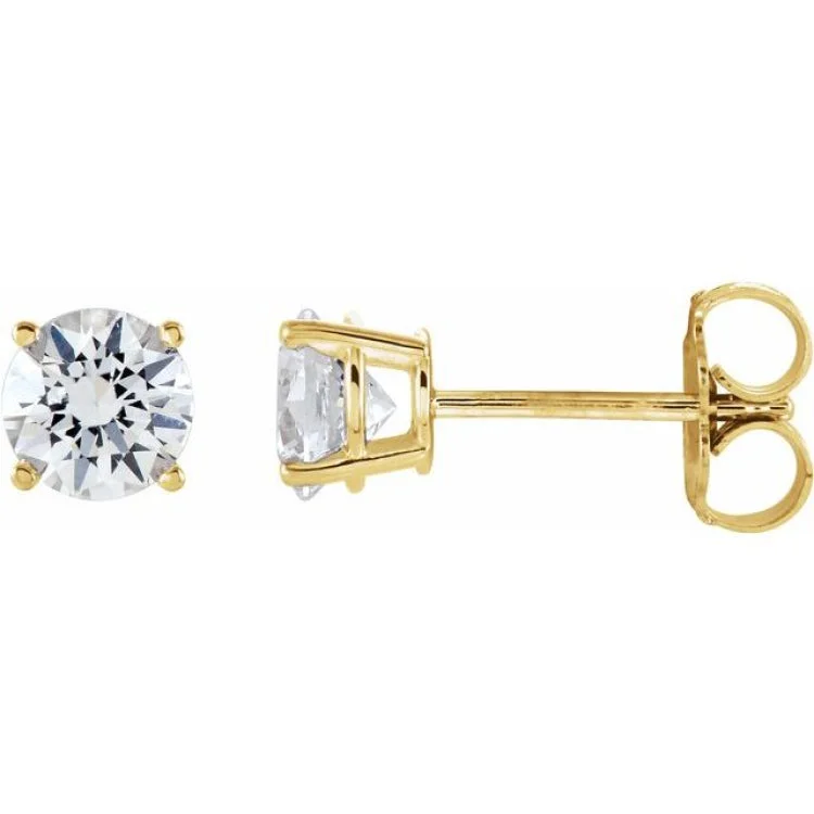 ladies earrings resale-14K Yellow 1 CTW Natural Diamond Stud Earrings