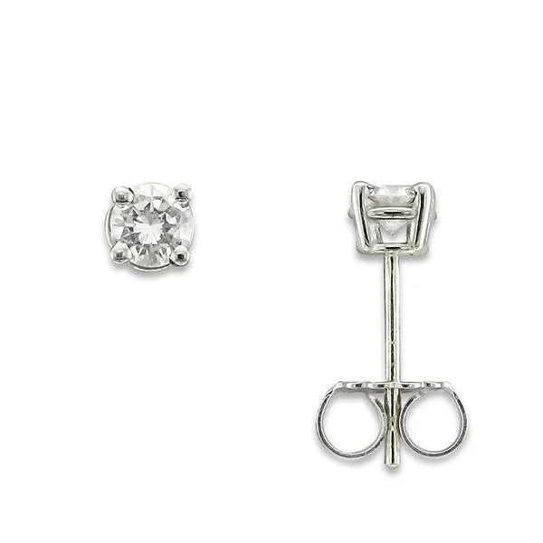 ladies earrings gift-14KT WHITE GOLD 1/3 CTW ROUND DIAMOND EARRINGS