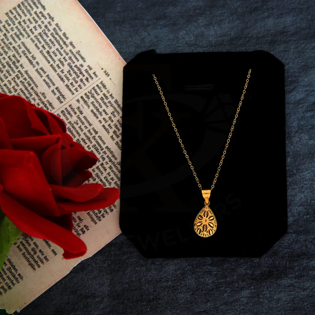 Ladies necklaces funk charm -Gold Necklace (Chain with Drop Pendant) 21KT - FKJNKL21KM8398