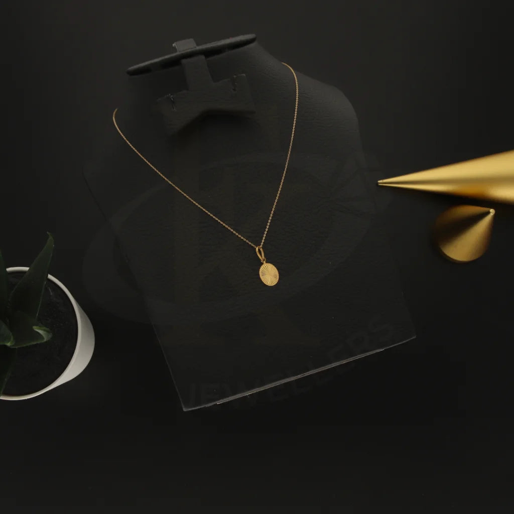 Ladies necklaces slim radiance -Gold Necklace (Chain with Oval Shaped Pendant) 21KT - FKJNKL21K3071