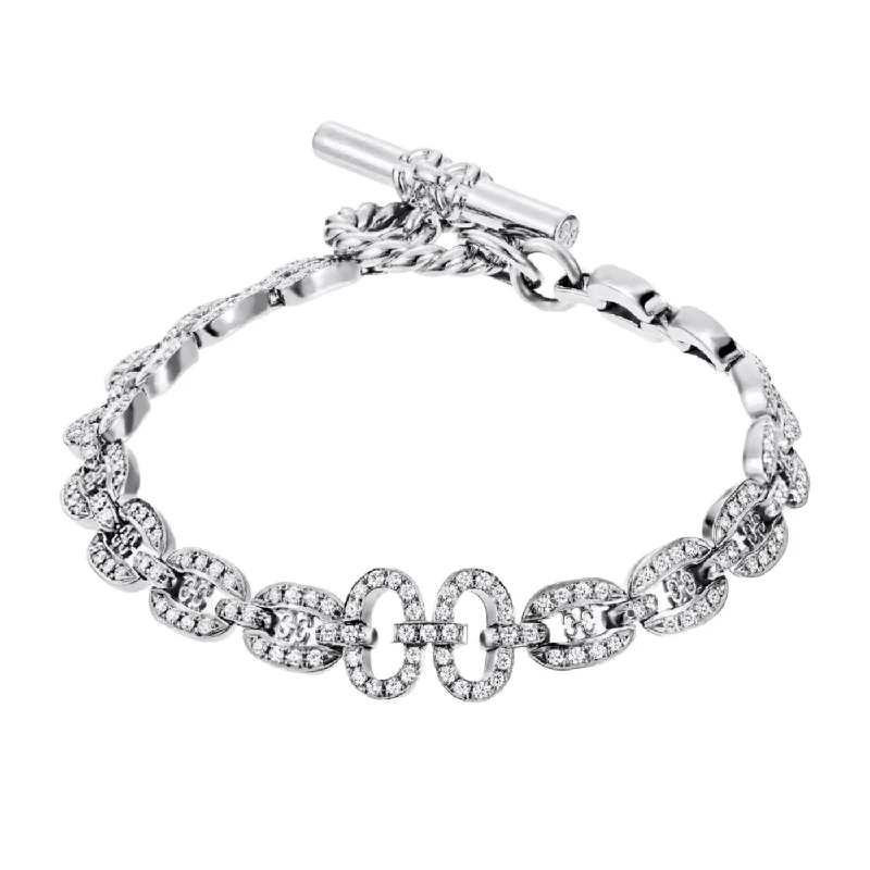 Ladies bracelets saga radiance -Links Chain Bracelet with Diamonds, White Gold