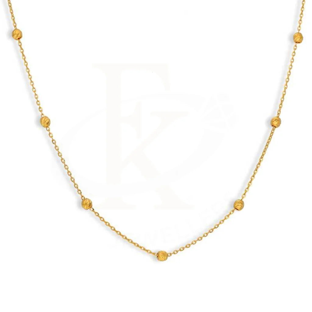 Ladies necklaces fade shine -Gold Beads Necklace 21KT - FKJNKL21K3029