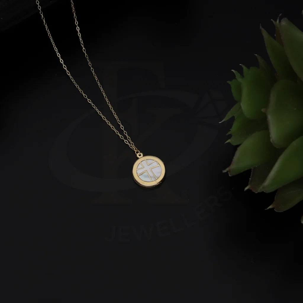 Ladies necklaces moon charm -Gold Necklace (Chain With Cross Pendant) 18KT - FKJNKL18K7783