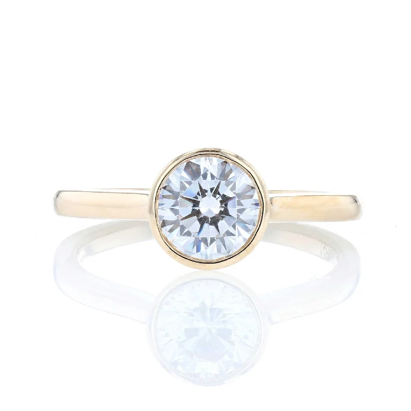 ladies rings offers-Bezel Set Surprise Diamond Solitaire Ring