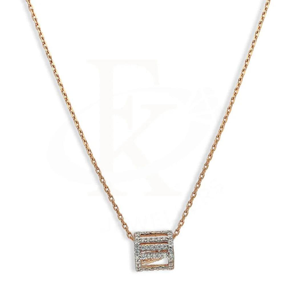 Ladies necklaces free ship glow -Sterling Silver 925 Rose Gold Plated Necklace - FKJNKLSL2660