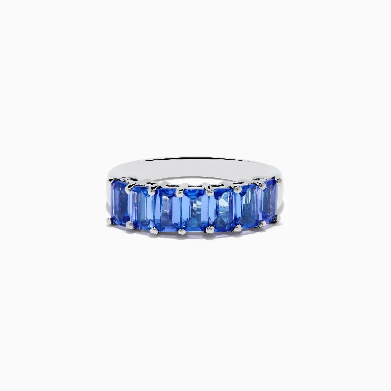 ladies rings proposal-Nahla Siri 925 Silver Tanzanite Band Ring