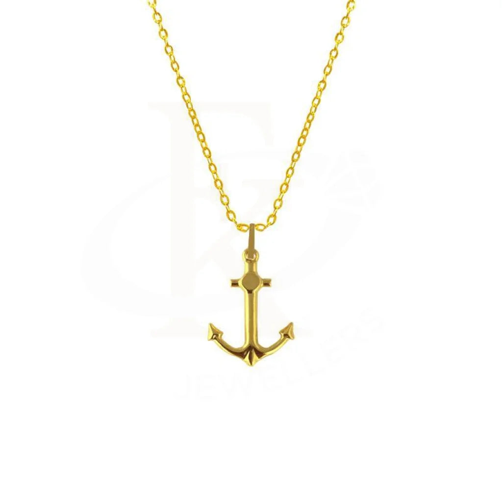 Ladies necklaces frost radiance -Gold Necklace (Chain with Anchor Pendant) 18KT - FKJNKL1642