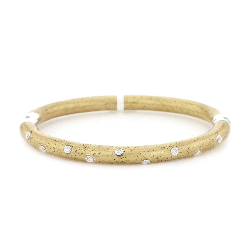 Ladies bracelets pop charm -0.12 ctw Diamond Enamel Bangle Bracelet