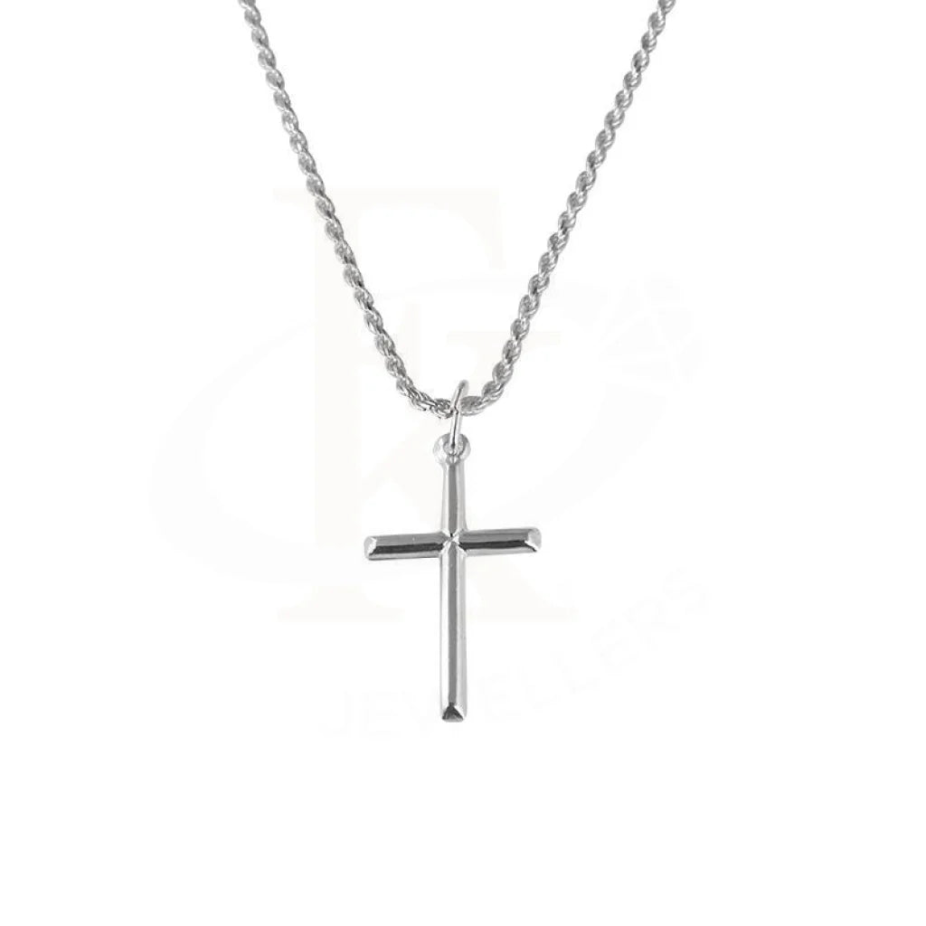 Ladies necklaces mild shine -Sterling Silver 925 Necklace (Chain with Cross Pendant) - FKJNKL1692