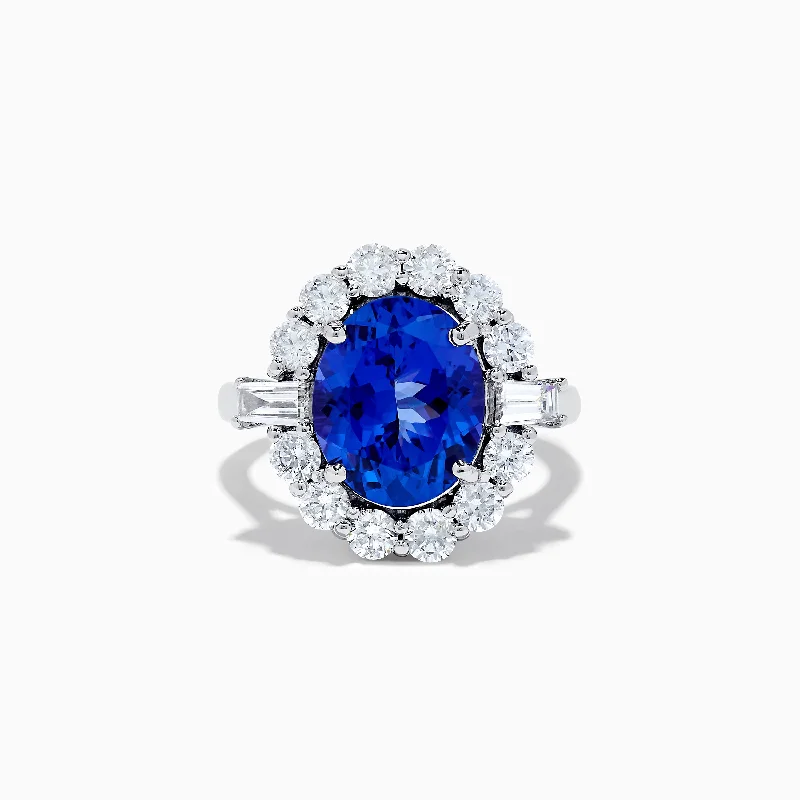 ladies rings limited edition-Nahla Siri 14K White Gold Tanzanite and Diamond Ring