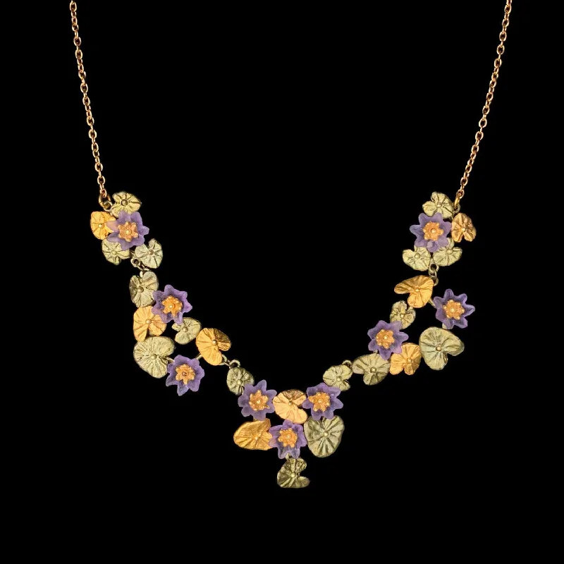 Ladies necklaces vow charm chain -Giverny Water Lilies Necklace - Statement