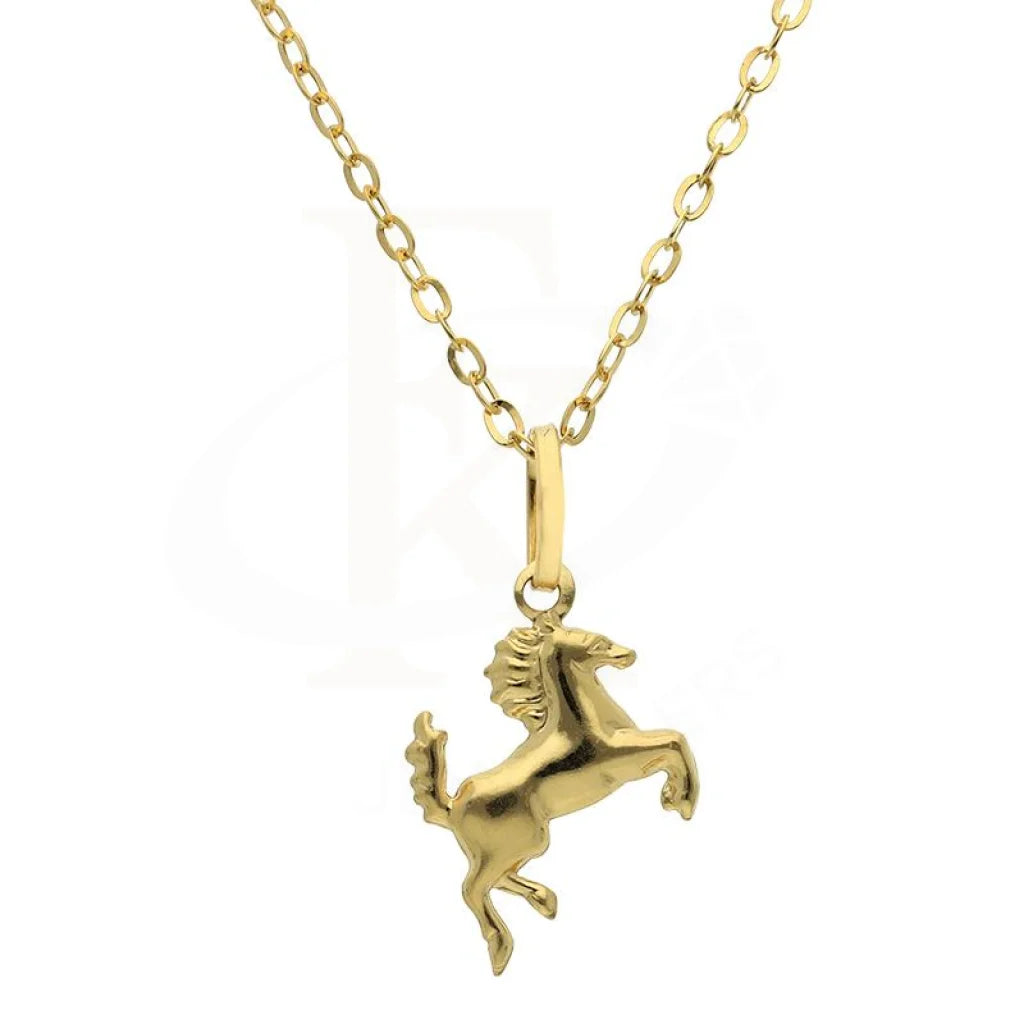 Ladies necklaces turquoise sparkle -Gold Necklace (Chain with Horse Pendant) 18KT - FKJNKL18K2524