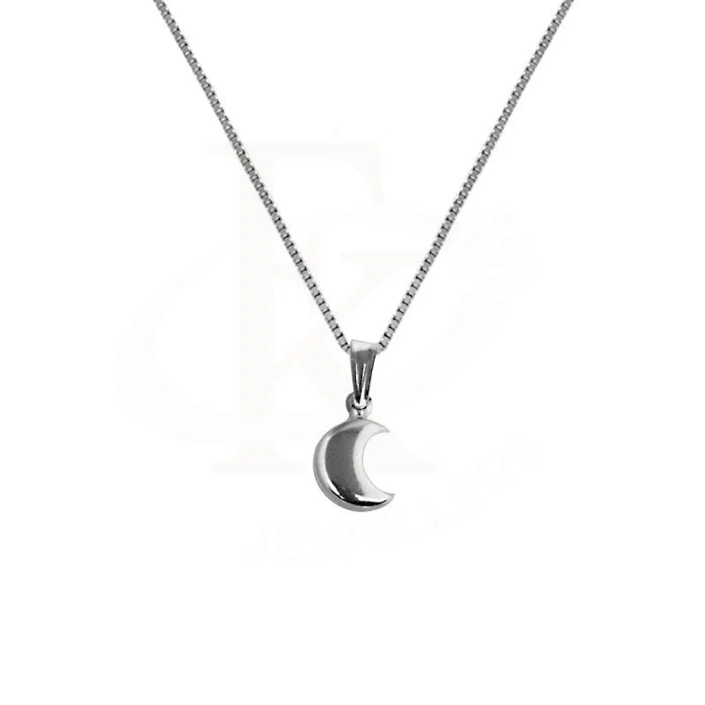 Ladies necklaces own shine -Silver 925 Necklace (Chain with Half Moon Pendant) - FKJNKL1862