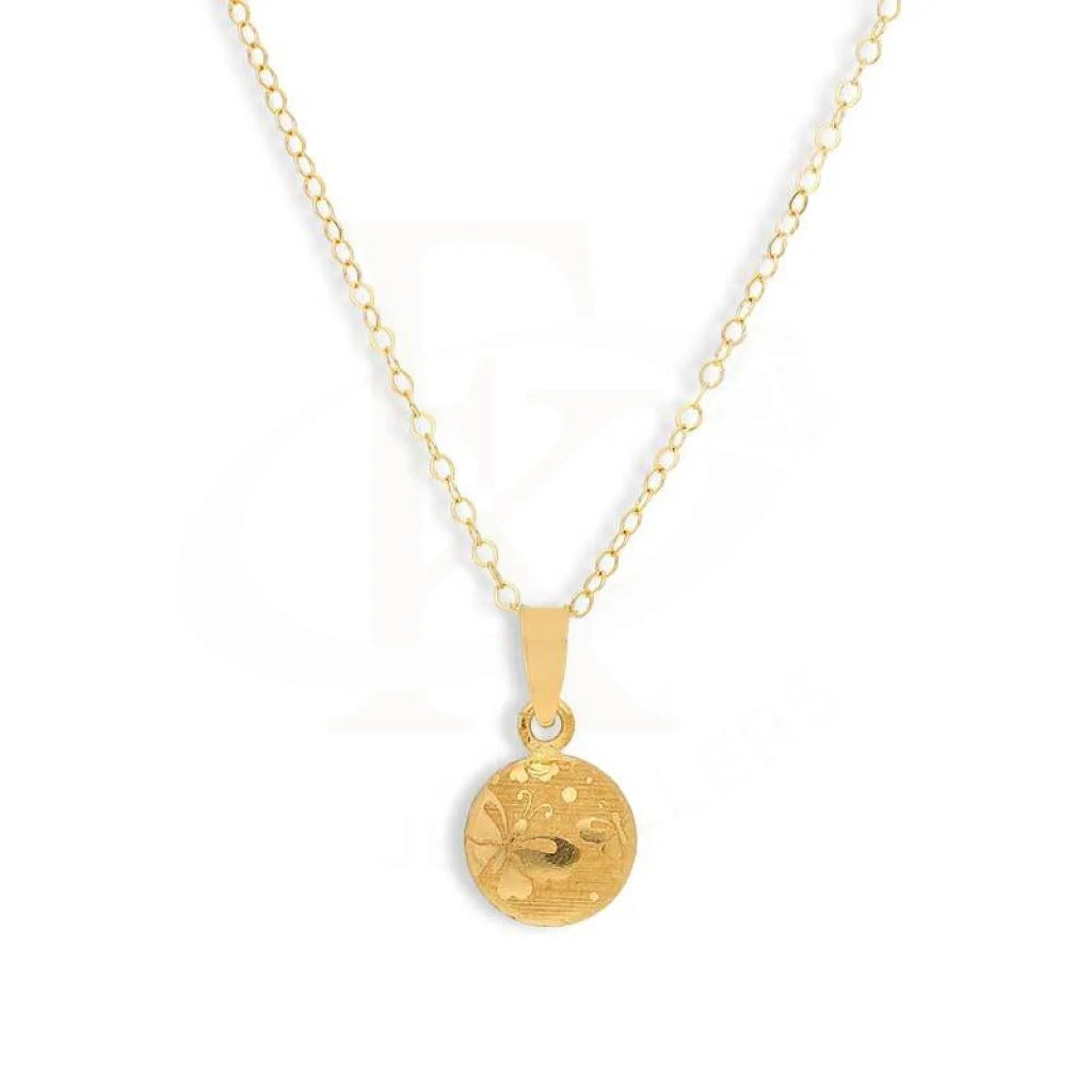 Ladies necklaces bond glow -Gold Necklace (Chain with Round Pendant) 18KT - FKJNKL18K2843