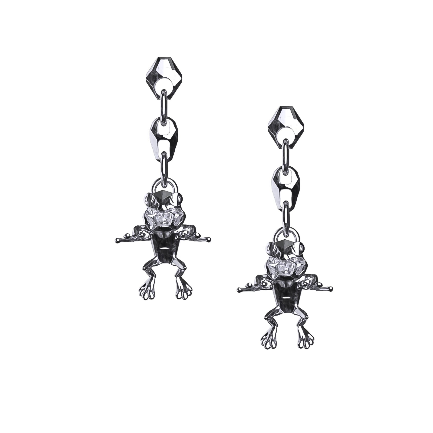 ladies earrings blue nile-FROG EARRING