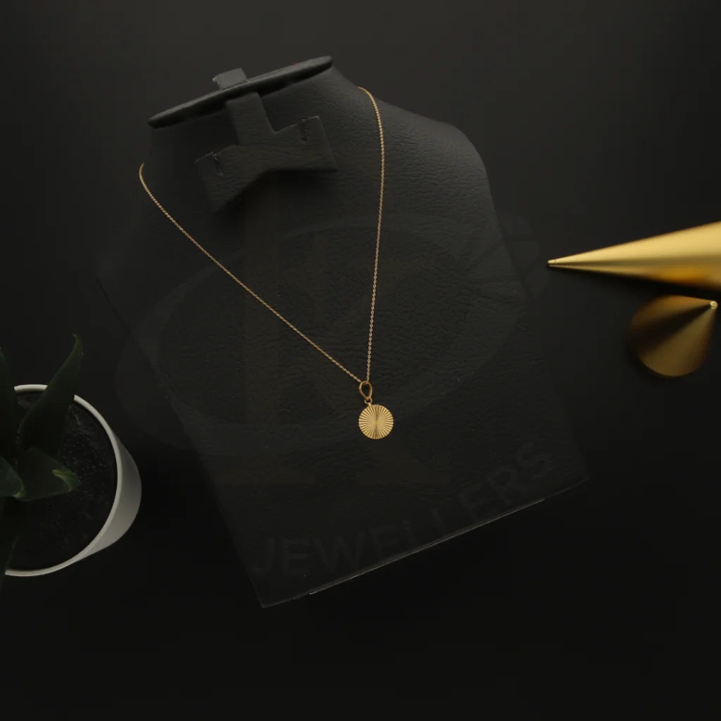 Ladies necklaces lush glow -Gold Necklace (Chain with Round Shaped Pendant) 21KT - FKJNKL21K3069