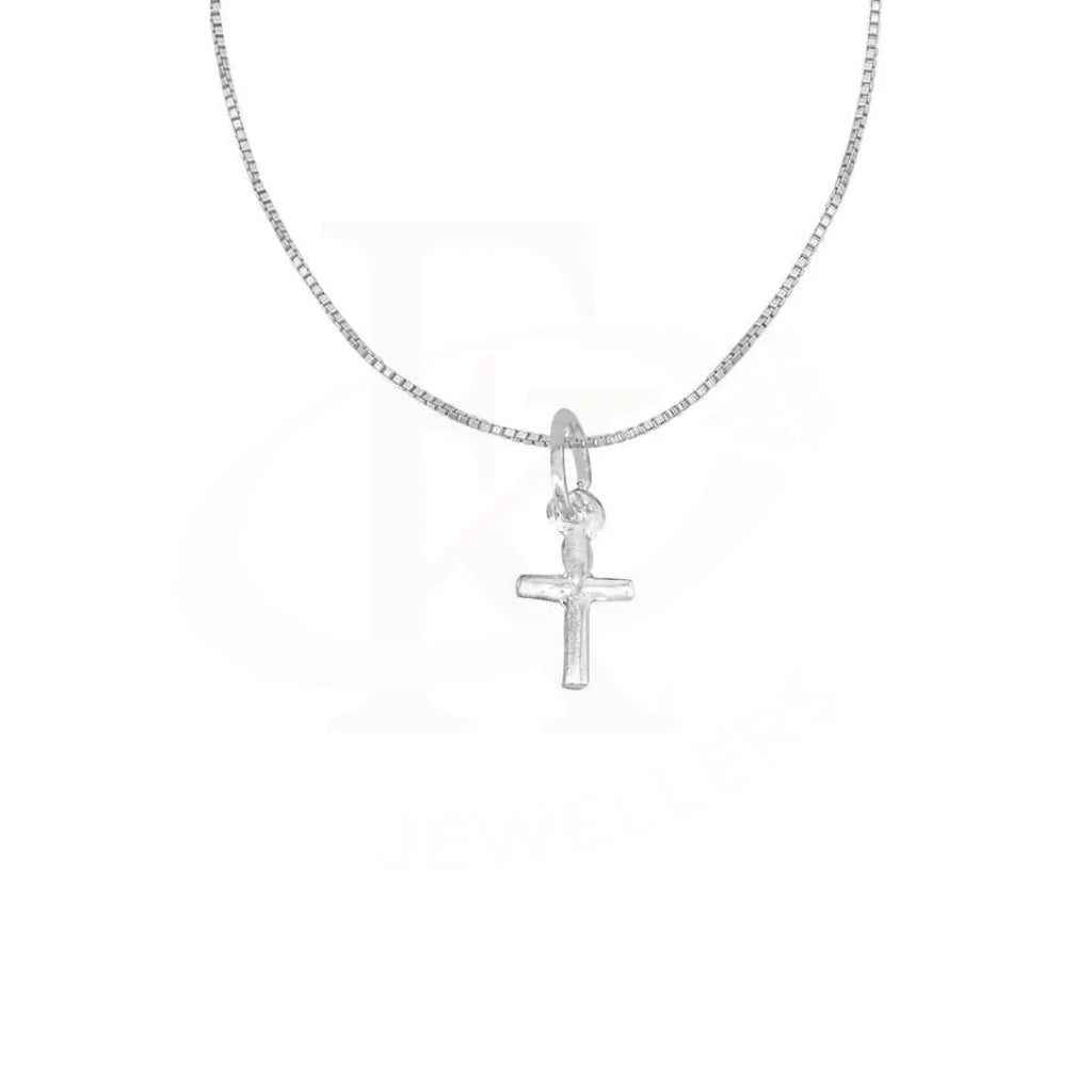 Ladies necklaces moonstone glow -Sterling Silver 925 Necklace (Chain with Cross Pendant) - FKJNKL1781