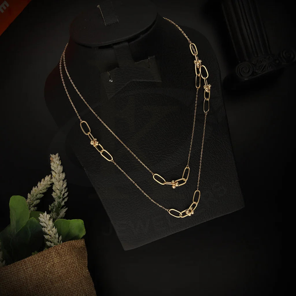 Ladies necklaces path shine -Gold Paper Clip Hardware Shall Necklace 18KT - FKJNKL18K5528